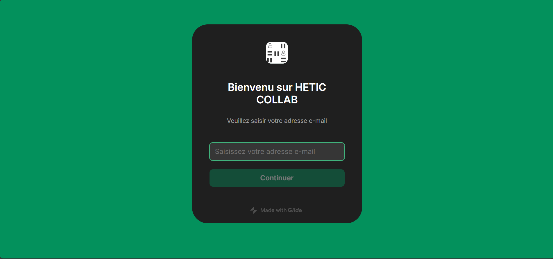 capture d' écran de l'application Hetic Collab