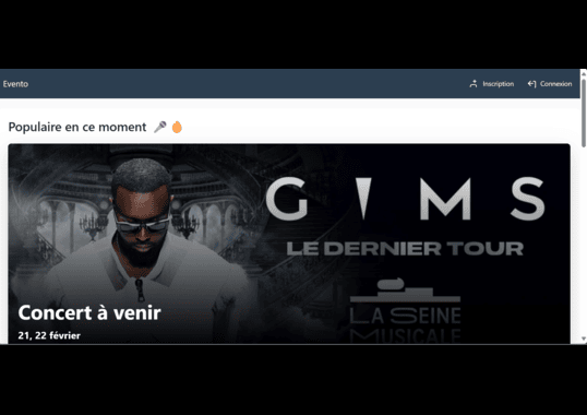 capture de la page d'accueil