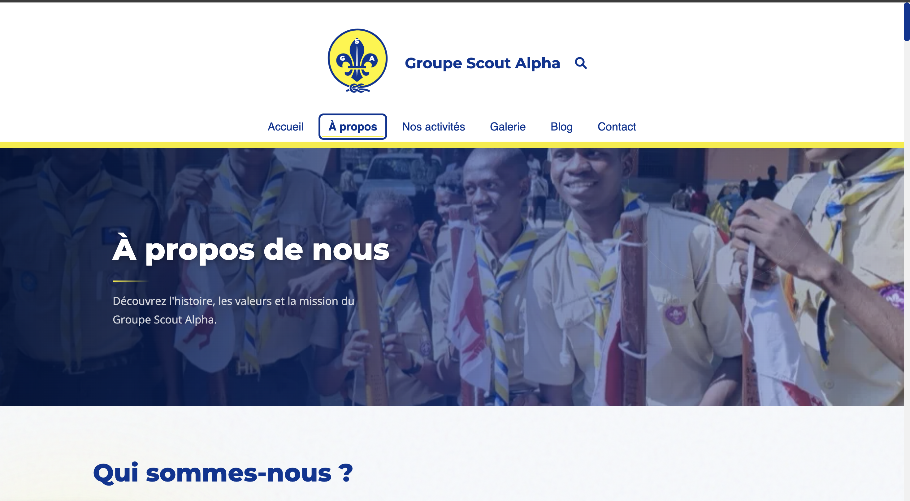 Interface de l'application web GS Alpha